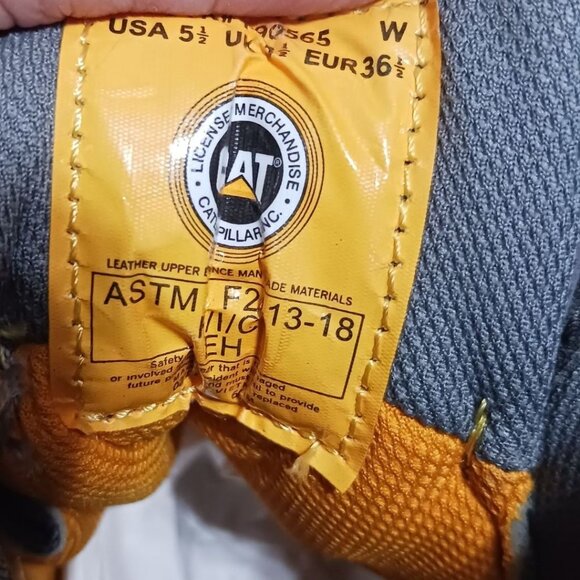 Caterpillar Womens Echo Steel Toe Work Boots Leather Upper Gray Sz 5.5 - Picture 4 of 16